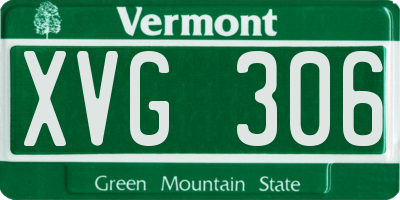 VT license plate XVG306
