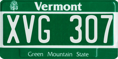 VT license plate XVG307