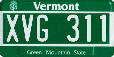 VT license plate XVG311