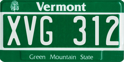 VT license plate XVG312