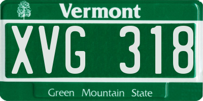 VT license plate XVG318