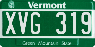 VT license plate XVG319