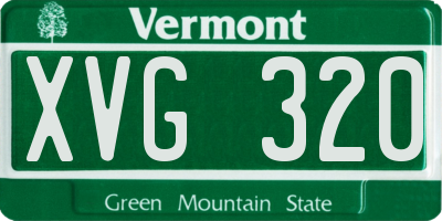 VT license plate XVG320