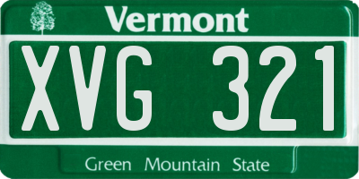 VT license plate XVG321