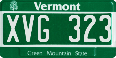 VT license plate XVG323