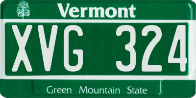 VT license plate XVG324
