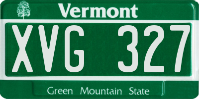 VT license plate XVG327