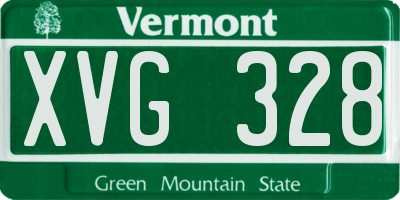 VT license plate XVG328