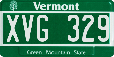 VT license plate XVG329