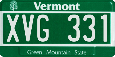 VT license plate XVG331