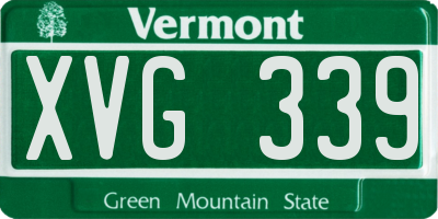 VT license plate XVG339