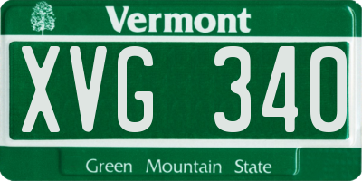 VT license plate XVG340