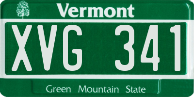 VT license plate XVG341