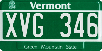 VT license plate XVG346