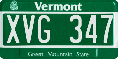 VT license plate XVG347