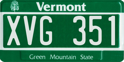 VT license plate XVG351