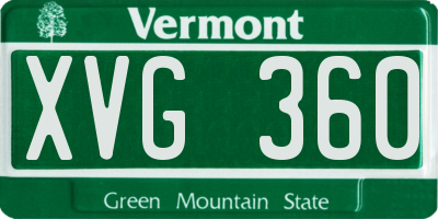 VT license plate XVG360
