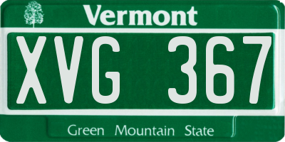 VT license plate XVG367