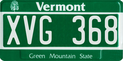 VT license plate XVG368