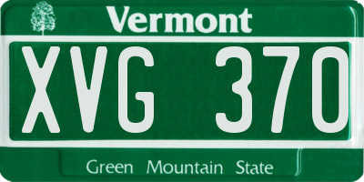 VT license plate XVG370