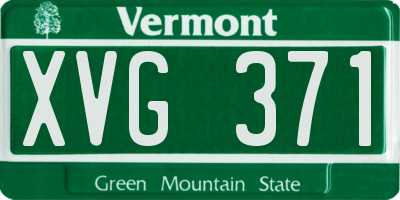 VT license plate XVG371