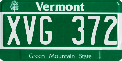VT license plate XVG372