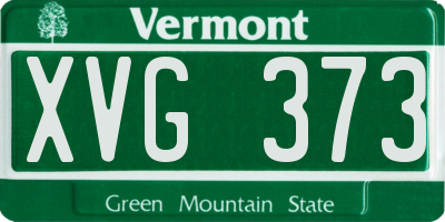 VT license plate XVG373
