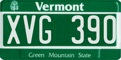 VT license plate XVG390