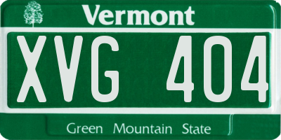 VT license plate XVG404