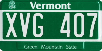 VT license plate XVG407