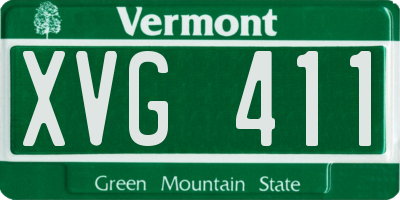 VT license plate XVG411