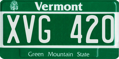 VT license plate XVG420