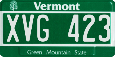 VT license plate XVG423
