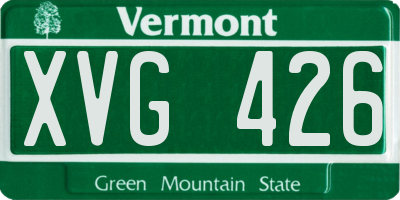 VT license plate XVG426