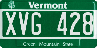 VT license plate XVG428