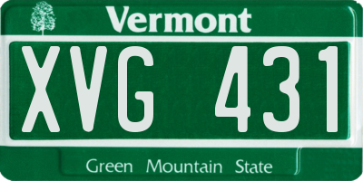 VT license plate XVG431