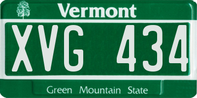 VT license plate XVG434