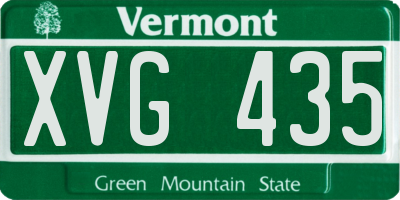 VT license plate XVG435