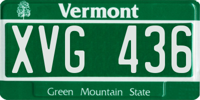 VT license plate XVG436