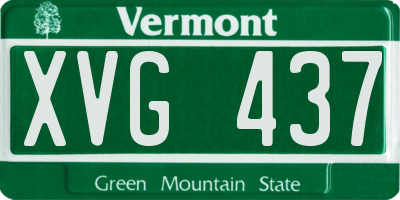 VT license plate XVG437
