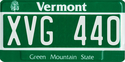 VT license plate XVG440