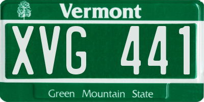 VT license plate XVG441