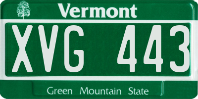 VT license plate XVG443