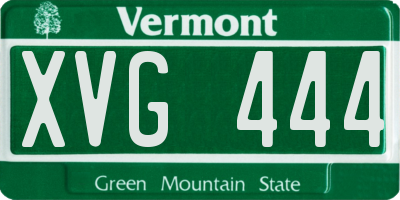 VT license plate XVG444