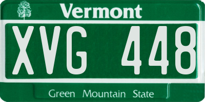 VT license plate XVG448