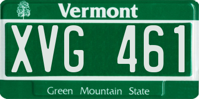 VT license plate XVG461
