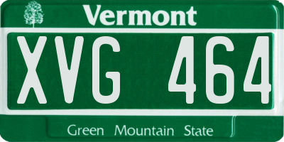 VT license plate XVG464