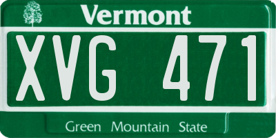 VT license plate XVG471