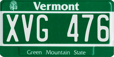 VT license plate XVG476