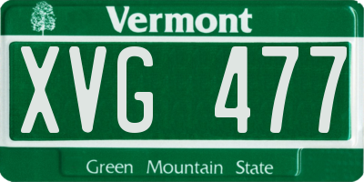 VT license plate XVG477